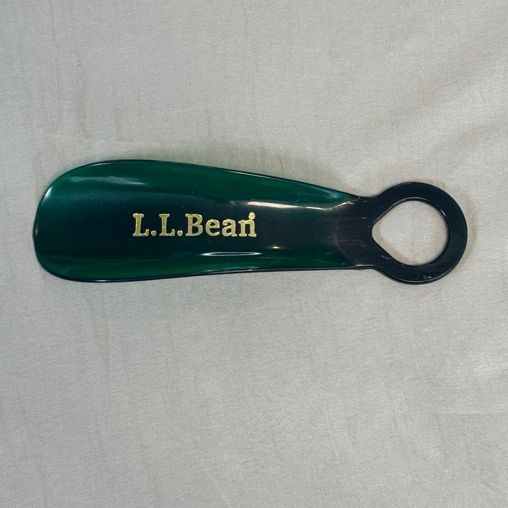 LL Bean Shoe Horn Hunter Green Made in USA Vintage Style Plastic Shoehorn